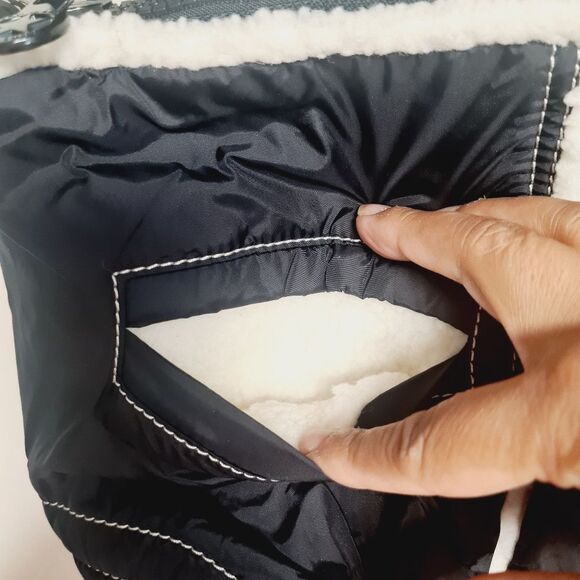 GAP JEANS  SHOULDER HOBO BAG Y2K BLACK ZIPPERED SHERPA LINED - Picture 3 of 6